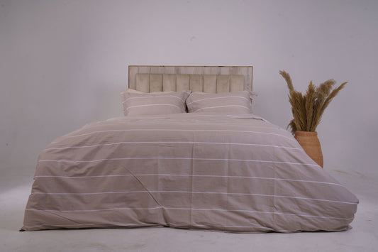 Sandstone Stripes Duvet Cover Set (3 Pieces)