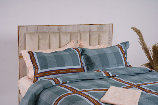 Teal Plaid Bed Sheet Set (3 Pieces)