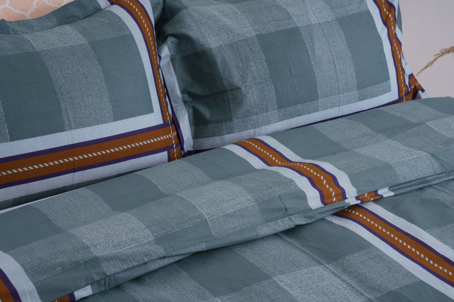 Teal Plaid Bed Sheet Set (3 Pieces)