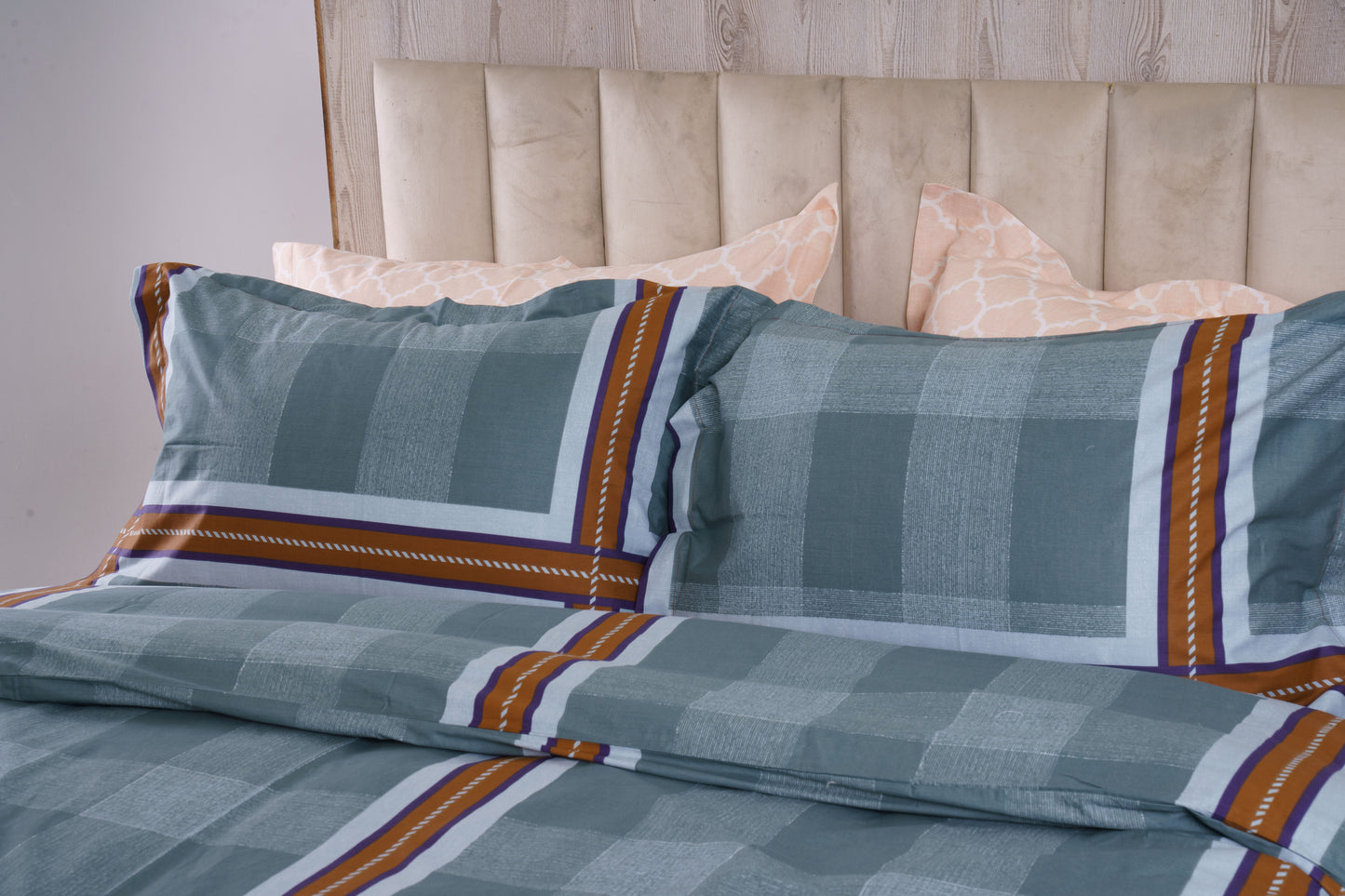 Teal Plaid Bed Sheet Set (3 Pieces)